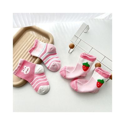 Calcetines de algodón rosa para niños estilo anti resbalón calcetines para niños