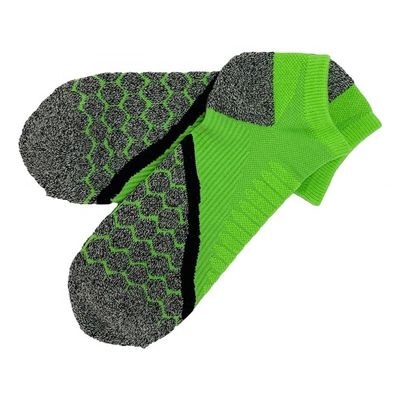 Calcetines de tobillo alto verdes hechos a medida para secar rápido algodón blando y función antiderrapante