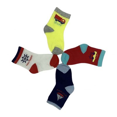 Calcetines de personajes de dibujos animados para niños 12-24M 70%Cotón 28%Polyester 2%Spandex