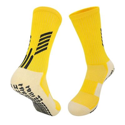 Logotipo personalizado Fútbol Deporte Fútbol Calcetines de poliamida con diseño antideslizante y largo