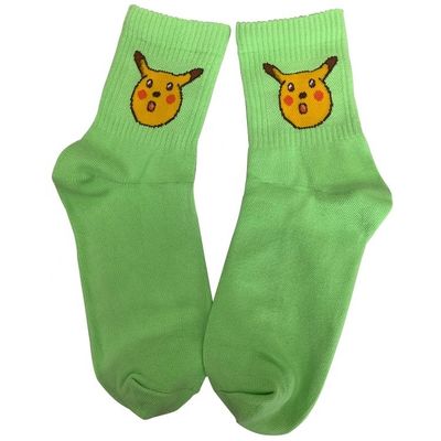 Calcetines deportivos de dibujos animados de algodón con diseño de anime divertido y detección de agujas