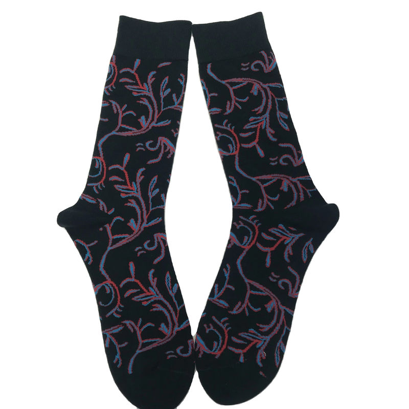 Calcetines de estilo callejero Hip Hop para hombres Etiqueta personalizada Calcetines de algodón negro con impresión personalizada
