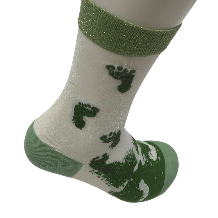 Largo del tobillo calcetines de nylon de plata mezclados con hilo de extremo de mujer personalizados para la UE tamaño 36-40