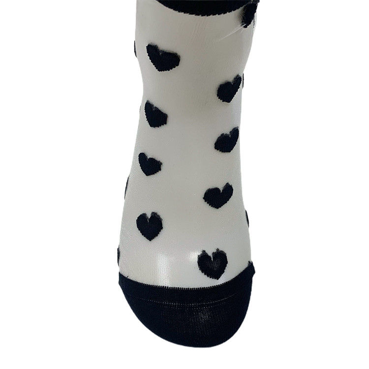 Como imagen de las mujeres personalizadas Negro Blanco Sexy Lace Sheer Calcetines de malla media longitud de la pantorrilla para el verano