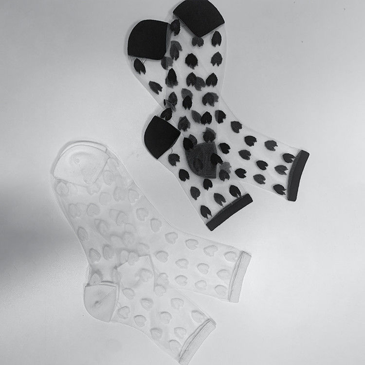 Stylish Ver a través de los calcetines para mujeres personalizable tamaño europeo 36-39 y patrón de amor