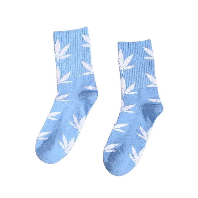Calcetines de belleza de estilo regular para hombres Mujeres Unisex Rojo Azul de algodón Calcetines deportivos elásticos