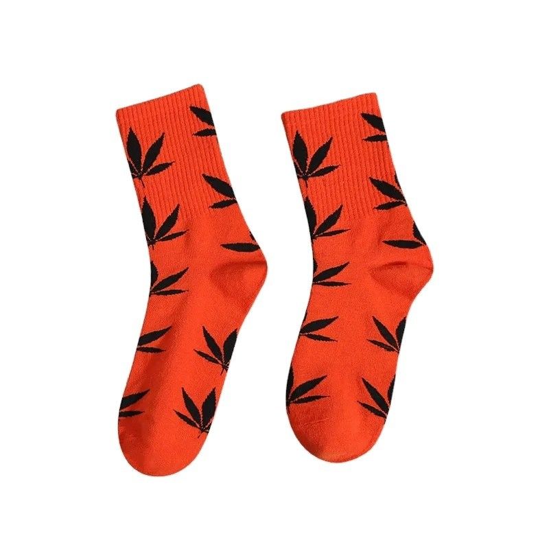 Calcetines deportivos de color naranja rojo azul de algodón Calcetines populares para la tripulación Calcetines escolares para 36-39 Mujeres