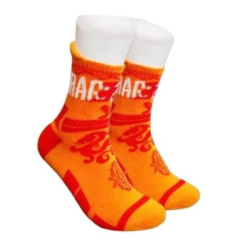 Calcetines deportivos de lujo de color naranja de estilo regular para una comodidad estirante y fútbol antiderrapante