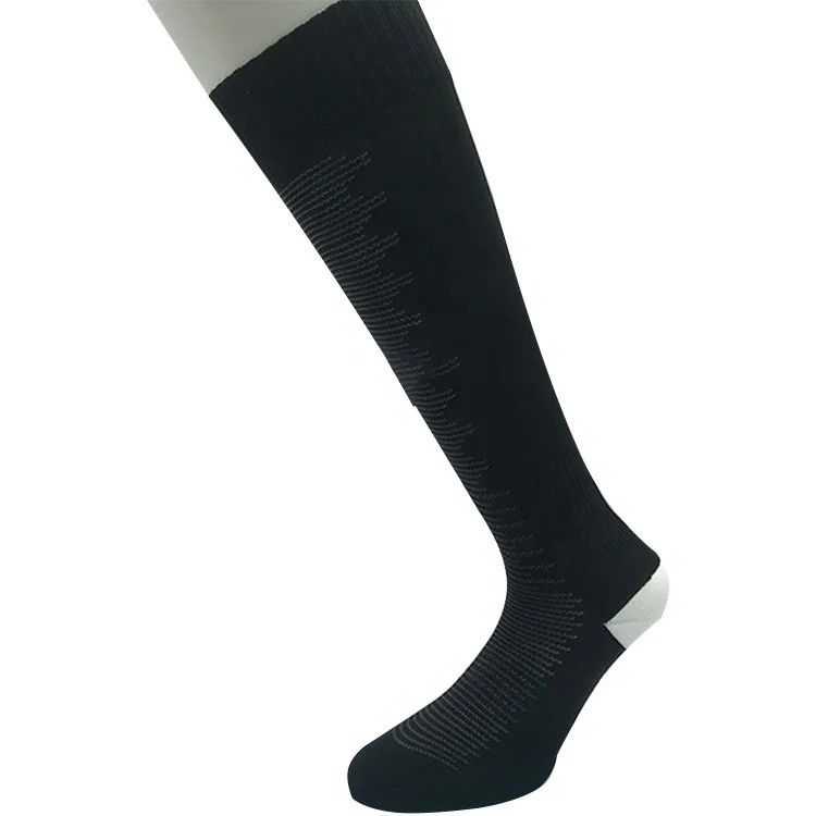 Temporada de verano calcetines deportivos de compresión unisex negro 100% poliéster tubo largo de 15-20 cm