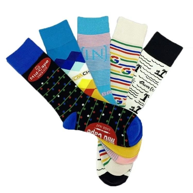 Posicionamiento del logotipo de calcetines de color para hombres a medida Otros 80% algodón peinado 17% poliamida 3% spandex