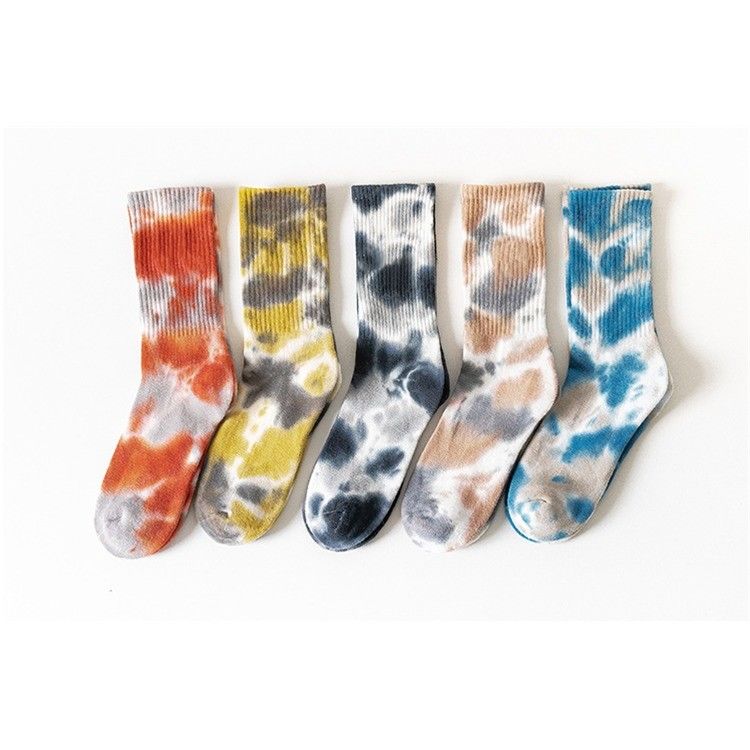 Verano de 2023 Tecnología de corbata de color personalizado Calcetines de media cintura para UNISEX tamaño UE 37-44