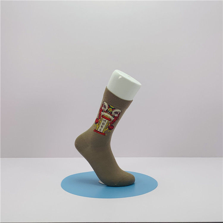 Calcetines de algodón orgánico para mujeres espesor estándar respirable con impresión bonita calcetines largos