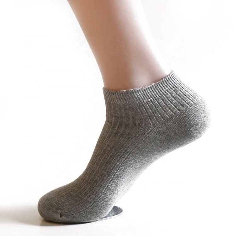 Como imagen Color sólido algodón delgado Calcetines para hombres tobillo Vestido de verano transpirable Calcetines tejidos