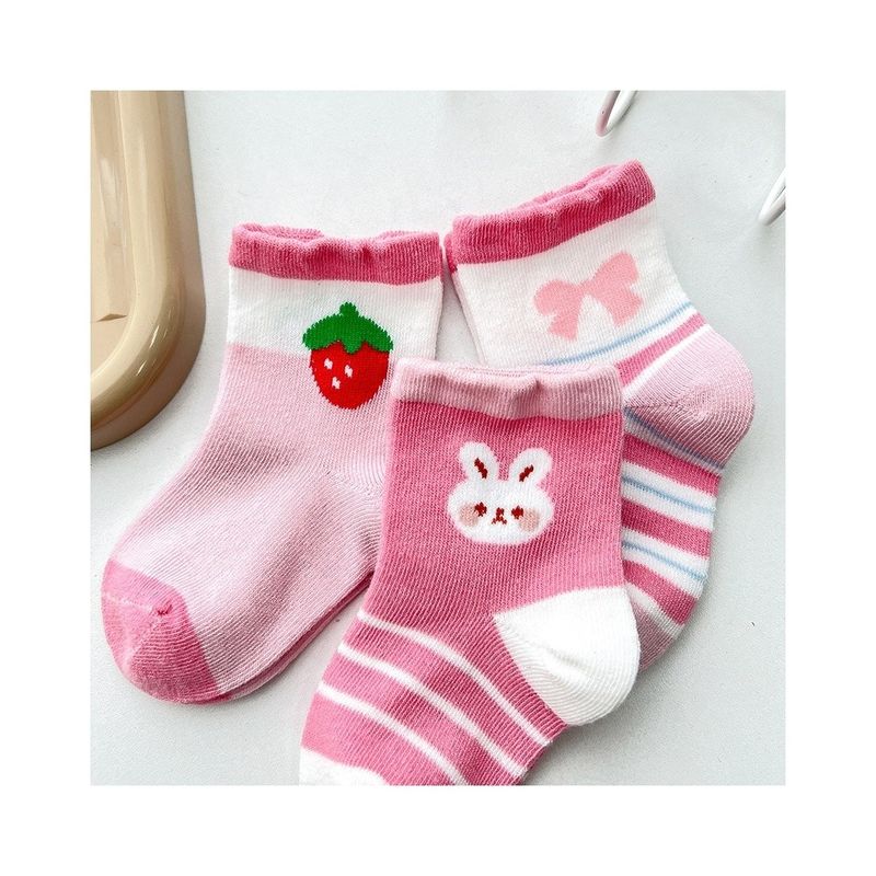Calcetines de algodón rosa para niños estilo anti resbalón calcetines para niños
