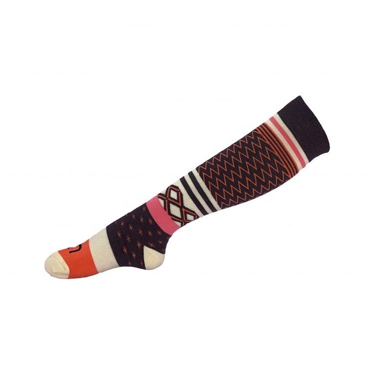Naranja Personalizado cálido confortable de la dama de rodilla de lana gruesa calcetines largos deportivos de punto mujeres de rodilla alta calcetines